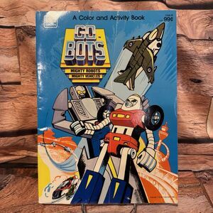 Vintage 1985 Golden Go Bots Mighty Robots Vehicles Coloring Book Tonka Cars Used